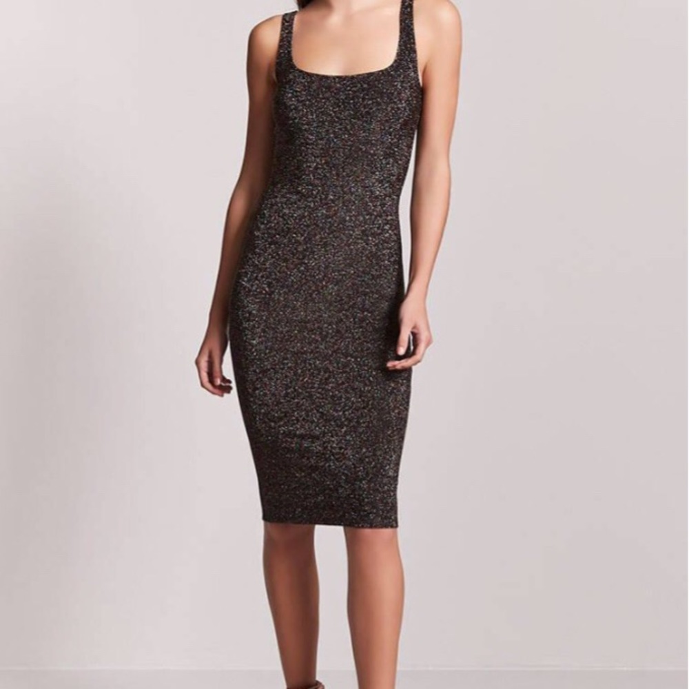 Metallic midi dress
